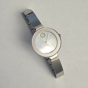 Movado BOLD Collection Ladies Bangle Style Watch / Mother of Pearl Face